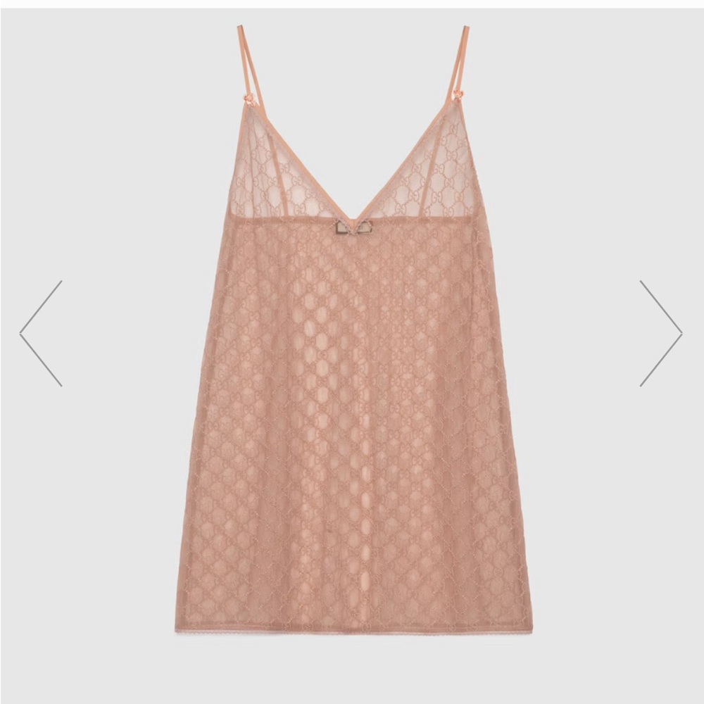 Gucci Tulle Slip Dress Black
